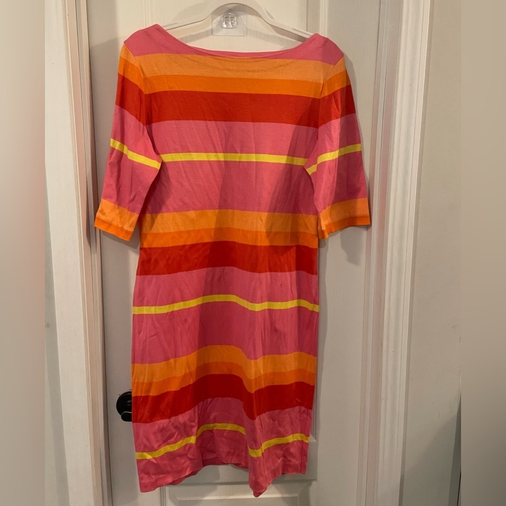 Talbots Striped Multicolor Dress sz large EUC